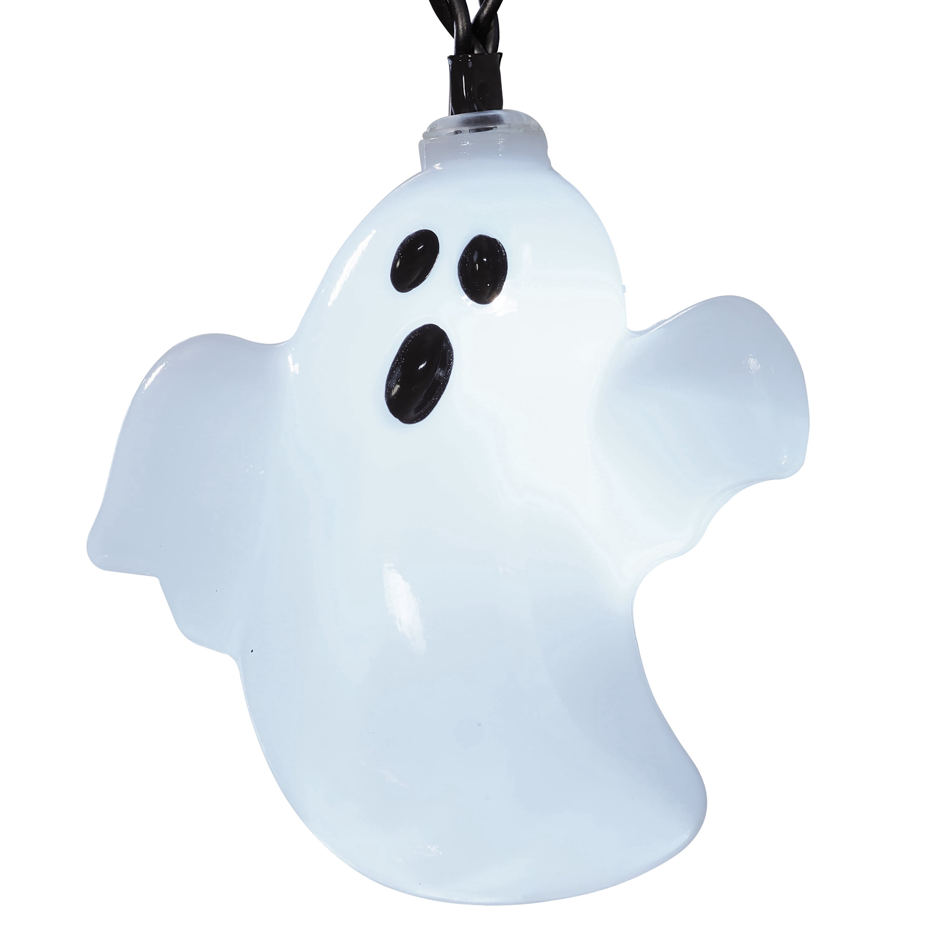 Indoor 10-Count Battery-Operated LED Ghost String Lights, Cool White, 4.5', Halloween by Way To Celebrate