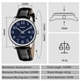 thumbnail image 4 of Watch for Men,Analog Quartz Waterproof Wristwatch with Date and Leather Band,Casual Fashion Mens Watches Gift for Man, 4 of 8