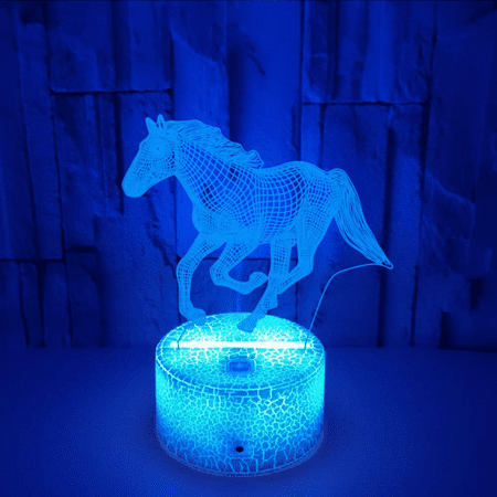 

Running Horse Night Light with Remote Control Smart Touch 3D Illusion Lamp Best Gifts for Boys Girls Men Women --- Crack Seat