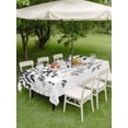 thumbnail image 4 of Outdoor Tablecloths with Umbrella Hole & Zipper, Black Leaves Rectangle Tablecloth 52x70 Inch, Summer Botanical Waterproof Table Cloth, Patio/Pool/Picnic Table Covers, 4 of 8