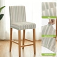 thumbnail image 4 of Farmhouse Stripe Bar Stool Covers - Stretch Dining Chair Covers Set of 2, Boho Country Vintage Green Striped Bar Chair Cover Removable Counter Stool Pub Chairs Slipcovers Protectors for Kitchen/Cafe, 4 of 9