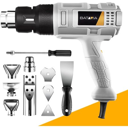 BATAVIA Heat Gun, 1500W Hot Air Gun Kit with 3-Temp Settings 122?~1022? with Cooling Mode 5 Nozzles