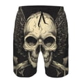 thumbnail image 3 of Susaid Gothic Winged Skull Print Men's Swim Trunks Hawaiian Bathing Mesh Lining Suit Swimsuits Beach Shorts with Pockets-X-Large, 3 of 6
