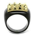 thumbnail image 4 of Womens Black Gold Ring Anillo Para Mujer Stainless Steel Ring with No Stone Fiesole, 4 of 4