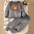 thumbnail image 2 of KPOPLK Boys Clothes Pullover Long Sleeve Crewneck Sweatshirt Pants 2Pcs Fall Winter Lounge Outfits Set 6 9 12 18 Months 2T 3T Dark Gray Size 2-3 Years, 2 of 7
