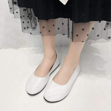 

Fashion Summer Women Casual Shoes Flat Lightweight Shallow Mouth Slip On Solid Color Round Toe