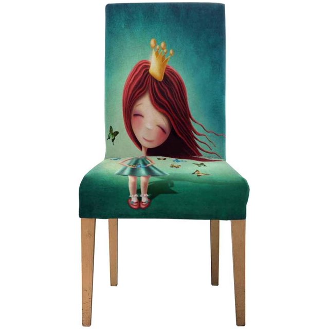 Funda Elástica para silla ABPHQTO Hada pequeña con Mariposas Funda Protectora de asiento para comedor Hotel Boda fiesta conjunto de 1