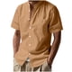 thumbnail image 2 of pstuiky Mangas cortas para hombre, Blusa informal de manga corta con cuello vuelto y botones de color liso para hombre ropa de hombre s, 2 of 9