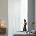thumbnail image 4 of 2 Panels Transparent White Curtains,Translucent Gauze Light Filtering Solid Lightweight Sheer Curtian for livingroom Bedroom Decor, 4 of 9