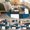 thumbnail image 5 of Abstract Blue Grey Round Area Rug 6Ft Washable Circle Rugs for Bathroom Office, Modern Geometric Color Blocks Non-Slip Carpet Floor Mats Indoor Outdoor Carpet Runner Aesthetic Home Decor, 5 of 8
