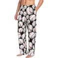 thumbnail image 2 of Vsdgher Cute Baseball Print Mens Pajama Pants Sleep & Lounge Pants, PJ Bottoms With elastic waistb and Pockets, 2 of 8