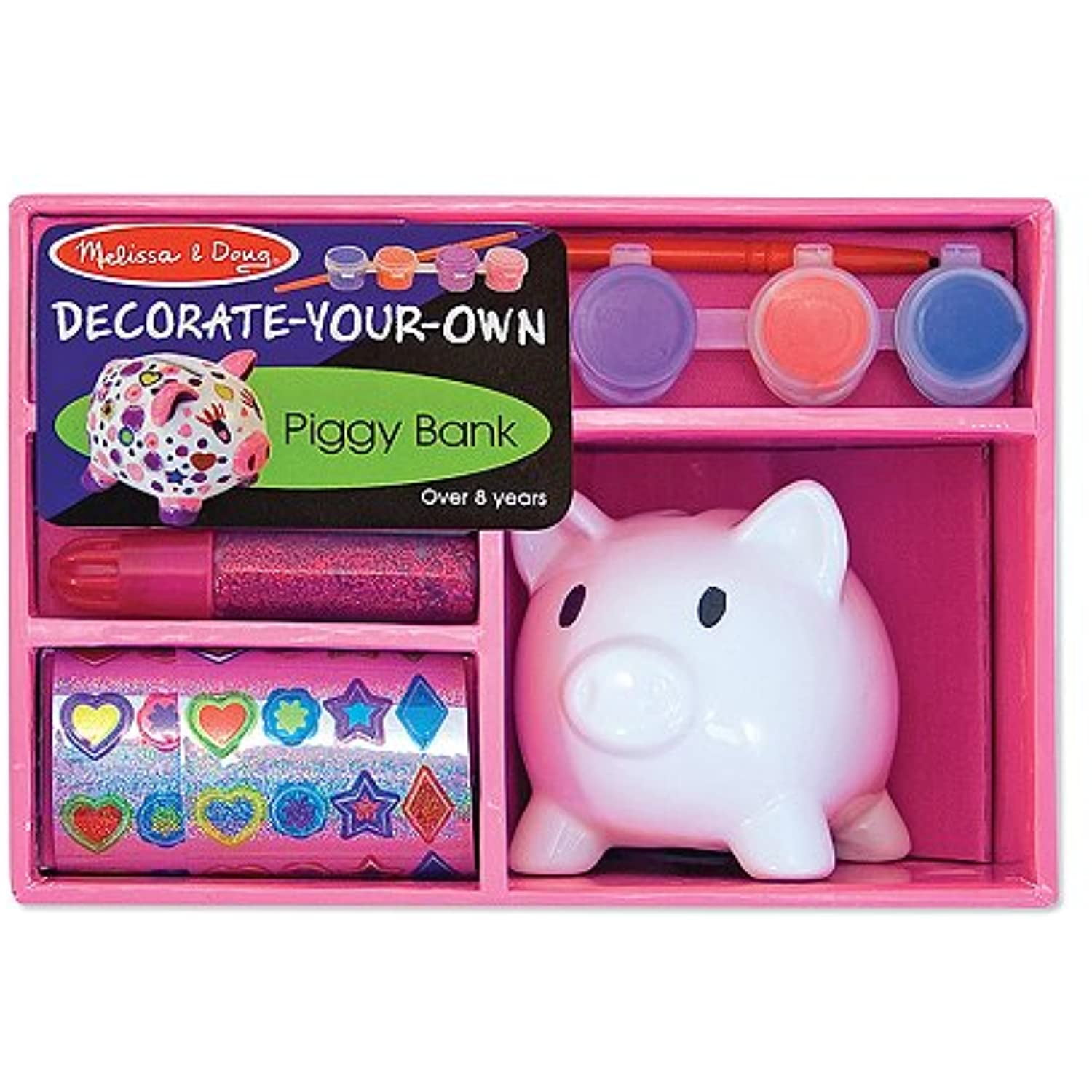 Melissa & Doug Piggy Bank Decorate-Your-Own Kit FREE Scratch Art Mini-Pad Bundle 88626 