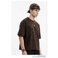 thumbnail image 3 of Men's Oversized Leopard Print T-Shirt, Relaxed Cotton Crewneck Streetwear Tee, 3 of 4