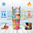 thumbnail image 4 of 40oz Tropical Pineapple Pattern Stainless Steel Flip Straw Tumbler Spill Proof Travel Cup Double Wall Vacuum Insulated Coffee Mug with Top Handle, 4 of 6