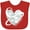 Red, variant on Inktastic Lung Cancer Awareness White Ribbon Around Heart Boys or Girls Baby Bib