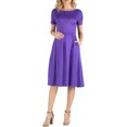 thumbnail image 1 of 24seven Robe de Maternité Midi pour Femmes, Violet, 1X, 1 of 1
