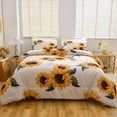 thumbnail image 2 of NTBED 3-Pieces White Sunflowers Botanical Comforter Bedding Sets, Twin, 2 of 7