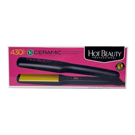 Hot Beauty Professional 1.5 Inch Ceramic Flat Iron, 1 Ea