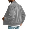 thumbnail image 6 of Gamivast Men's Corduroy Jackets Button Down Long Sleeve Shacket Tops Vintage Bomber Coat with Pocket Casual Fall Winter Outerwear Everyday Wear, 6 of 7