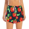 thumbnail image 2 of Picia Tomatoes Pattern Women's 2 in 1 Athletic Running Shorts High Waisted Workout Casual Gym Sweat Shorts with Comfy Liner Zipper Pockets-Medium, 2 of 9