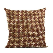 Plutus Brands Brown Beige Earthy Houndstooth Houndstooth Luxury Throw Pillow
