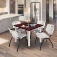 thumbnail image 3 of Regency 42 in Square Breakroom Table- Mahogany Top, Chrome Legs, 4 M Stack Chairs- Grey, 3 of 8