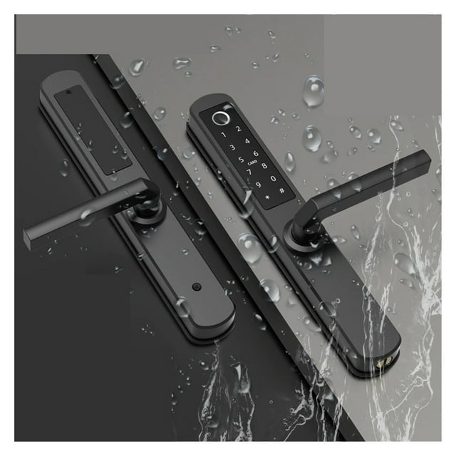 Waterproof TTlock Phone APP Fingerprint Door Lock 304 Stainless Steel 5 Unlock Method Both For Outdoor And Indoor Black ,Smart and Convenient