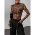 thumbnail image 4 of Zeagoo Mesh Sheer Tops for Women Long Sleeve Layering Tops Slim Fitted Sexy Shirts, 4 of 5