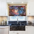 thumbnail image 6 of Coolnut Palm Tree Kitchen Curtains 2 Panels, UV Protected Tier Curtains Half Window Curtains Kitchen Tiers for Guest Room Bathroom Sink Laundry Room Basement,24 x 27 Inch, 6 of 6