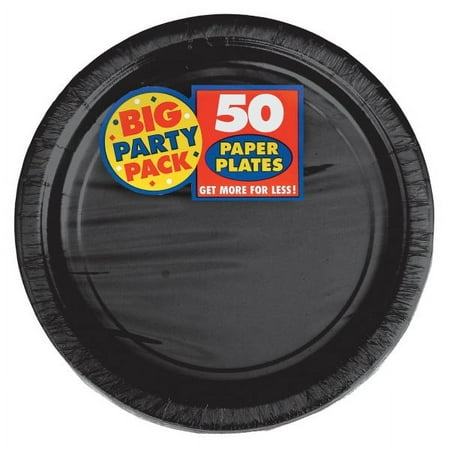 9" Paper Lunch Plates, Black, 50 ct