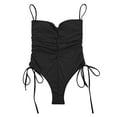 thumbnail image 4 of Sngxgn Women's Swimsuit Bathing Suit V Neck Ruffled Swimwear Adjustable Straps(Black,M), 4 of 9