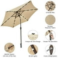thumbnail image 6 of Resenkos 9 Feet Solar LED Lighted Patio Market Umbrella Tilt Adjustment Crank Lift-Beige, Patio Offset Umbrella with Easy Tilt Adjustment, Outdoor Hanging Umbrella, Sunshade Umbrella Canopy, 6 of 7