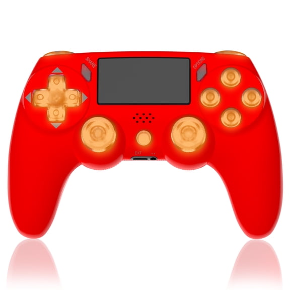 Wireless Game Controller Compatible with P-S/4 / Slim/Pro with Upgraded Joystick - RED