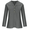thumbnail image 4 of Womens Blouses Summer Solid Color Stank Button Long Sleeve Casual Smock Tops Outwear, 4 of 5
