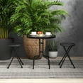 thumbnail image 5 of Gymax Set of 2 Outdoor Folding Stool Portable Space-Saving Round X Shaped Chair Black, 5 of 9