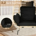 thumbnail image 3 of YRLLENSDAN Oval Patio Egg Chair Outdoor, Oversized Rattan Chairs with Cushions, Wicker Egg Chair Indoor with Armrests for Balconies, Courtyards and Gardens, Black, 3 of 7