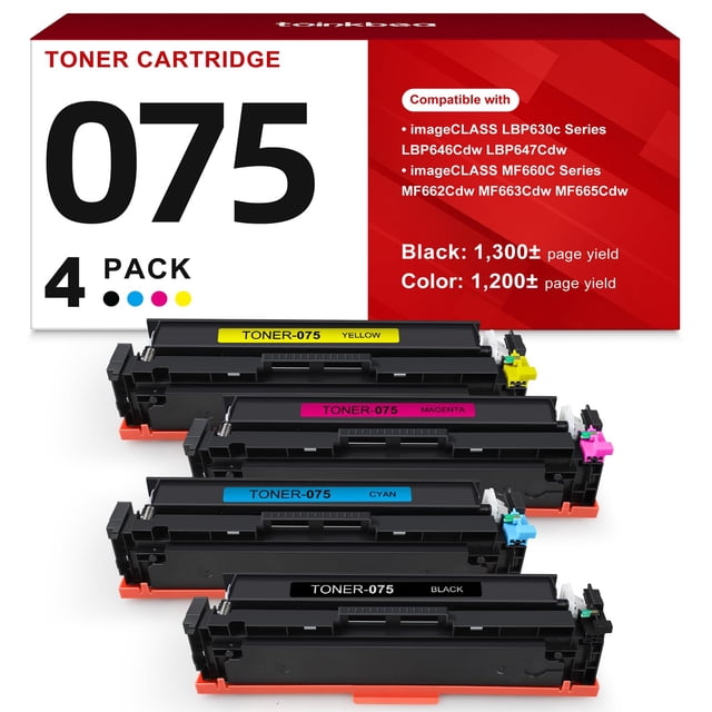 Set de cartuchos de tóner de repuesto compatible para Canon 075