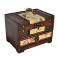 thumbnail image 3 of Caja de joyería de madera Retro Yinane con cajón 3 capas, 3 of 8