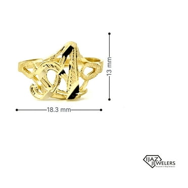 10K Gold Small Cursive A Ring