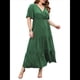 thumbnail image 1 of Vestido Informal de Lunares para Mujer, Talla Grande, de Verano, Corta, Cuello en V, Holgado, Escalonado Verde XXL, 1 of 10