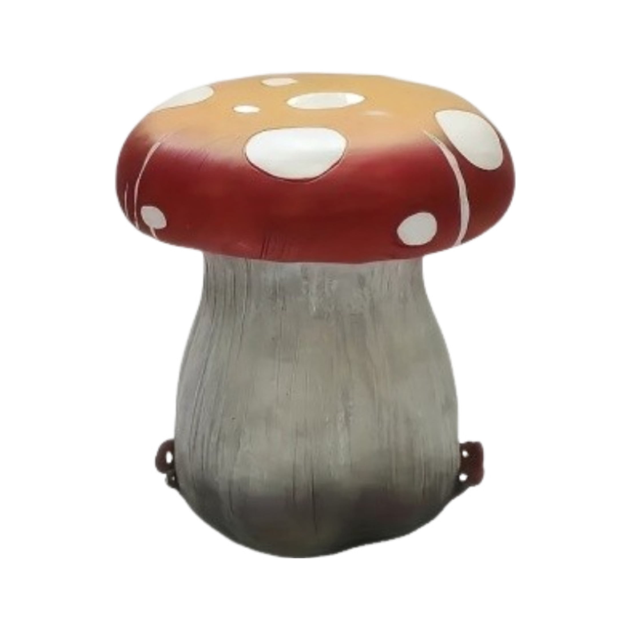 Noble House Antique Mushroom Stool, Cute Fairy Decorative Statue, Outdoor Creative Figurine Seat for Patio, Garden, Red