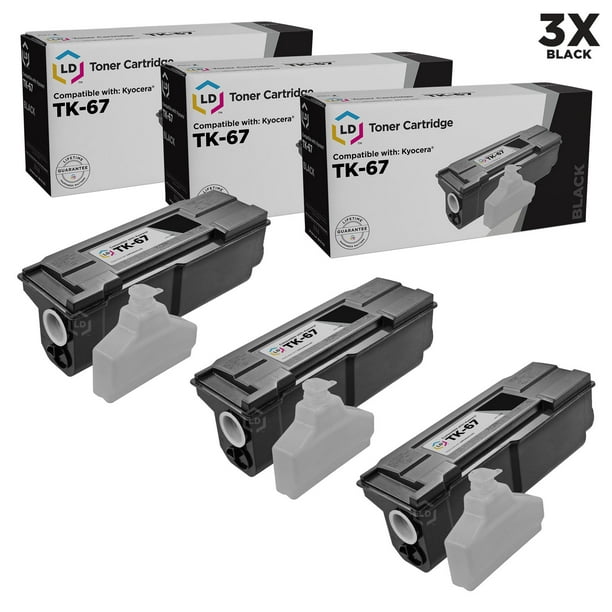 Compatible Toner Cartridge Replacement for Kyocera TK67 (Black, 3Pack