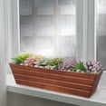 thumbnail image 6 of Rectangular Metal Flower Planter Box with Embossed Line Design- Large- Copper, 6 of 12