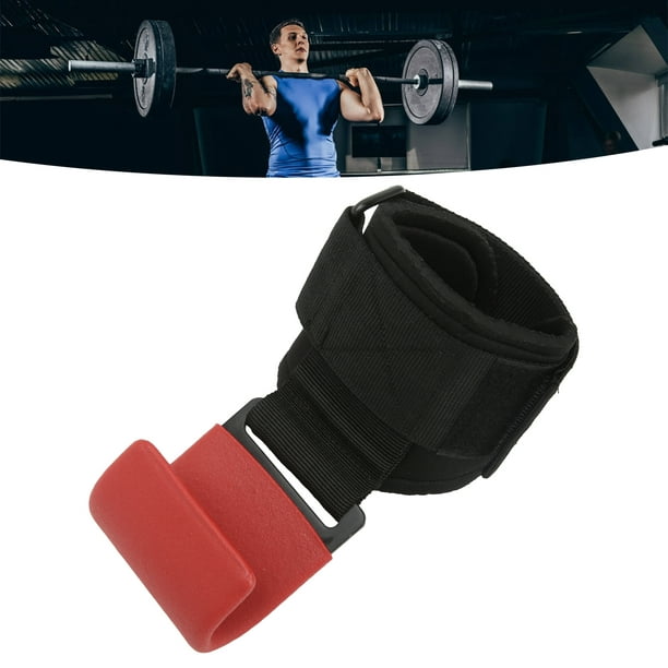 Heavy Duty Lifting Grip, SBR Pad Steel Hook Anti Slip Adjustable Fastener  Weight Lifting Hand Grip For Gym Red,Black 