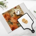 thumbnail image 4 of BaHomeck placemats Set of 4 Bird Perched On Top Of Roses With Orange And Brown Pattern Cotton Linen rectangle Placemats for Kitchen Dining Table Indoor,Outdoor,18*12inch, 4 of 4
