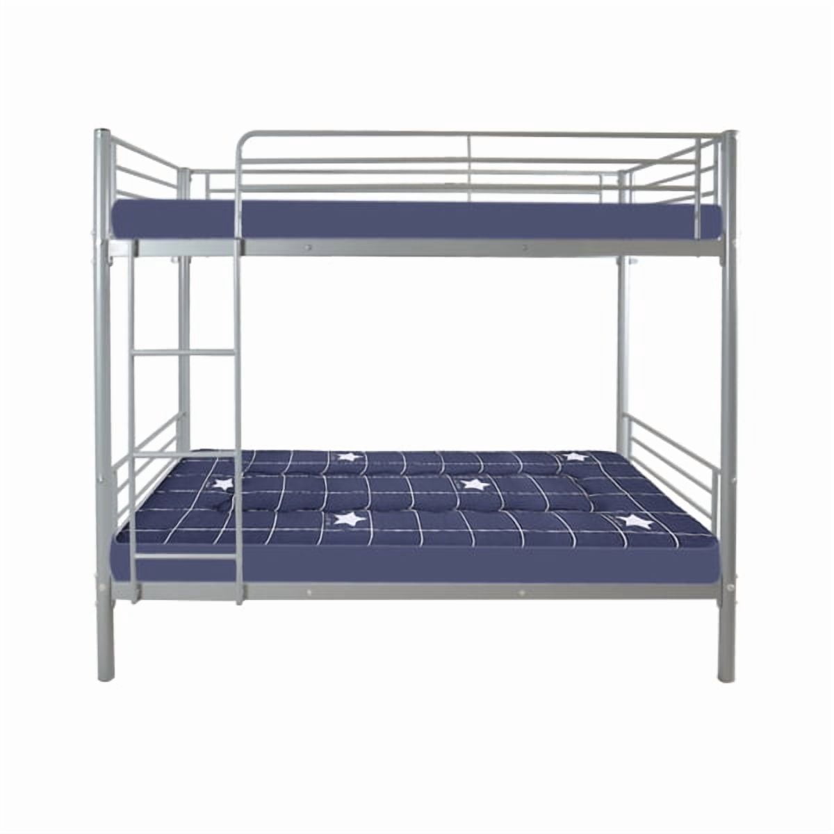 Twin Size Metal Bunk Bed, Sturdy Iron Frame, 33.5cm Safety Fence for Upper Berth, with Under-Bed Storage for Bedroom