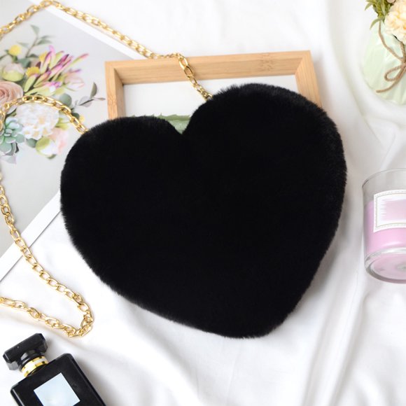 Bag for Women, 1pc Fashion Heart Shaped Crossbody Bag For Women Cute Chain Shoulder Handbag With Zip Closure Soft Faux Coin Purse Lined Synthetic Material, Family Gifts