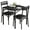 Black, variant on Jojoka 3 Piece Dining Set for 2, Table and 2 Upholstered Chairs, Wood Top Breakfast Dinette for Small Space, Kitchen, Apartment, Dining Room, Rustic Grey