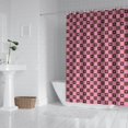 thumbnail image 2 of Pink Brown Heart Checkered Pattern Shower Curtain 72"x72" ,Bathroom Decorative Shower Curtains Set with 12 Hooks,Modern Waterproof Washable Shower Curtain, 2 of 6