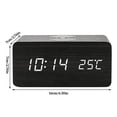 thumbnail image 2 of Reloj despertador de madera Cargador inalámbrico para teléfono LED Hora digital Recordatorio de fecha Escritorio de dormitorio Luz de noche, Madera negra Inevent EL001418-03, 2 of 7